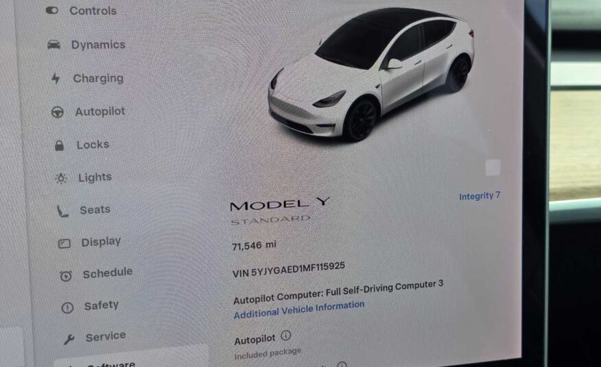 2021 TESLA MODEL Y STANDARD RANGE – Stock# 115925